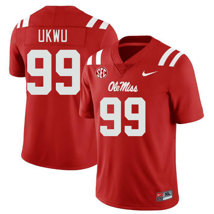 Men #99 Isaac Ukwu Ole Miss Rebels College Football Jerseyes Stitched Sale-Red